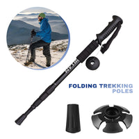 Trekking Poles Aluminum Alloy Telescopic Walking Hiking Stick Nordic Anti-shock Adjustable Crutch Outdoor Climbing Equipment