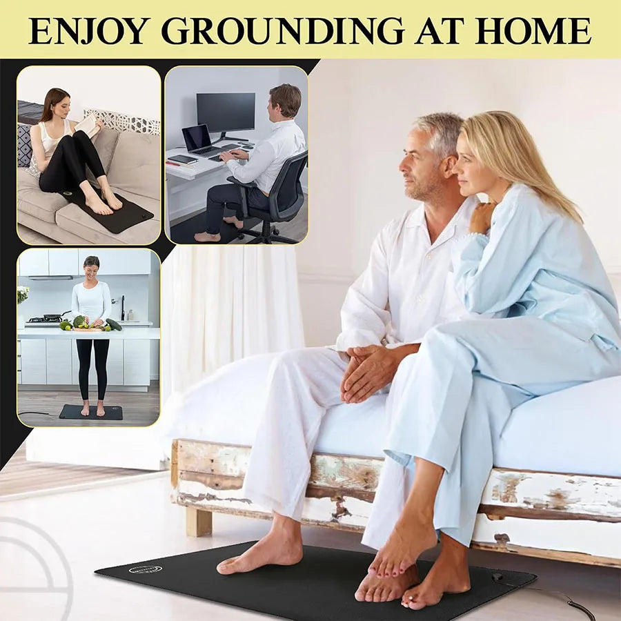 Grounding mat, suitable for home or office use to enhance health, with grounding wire for yoga mats