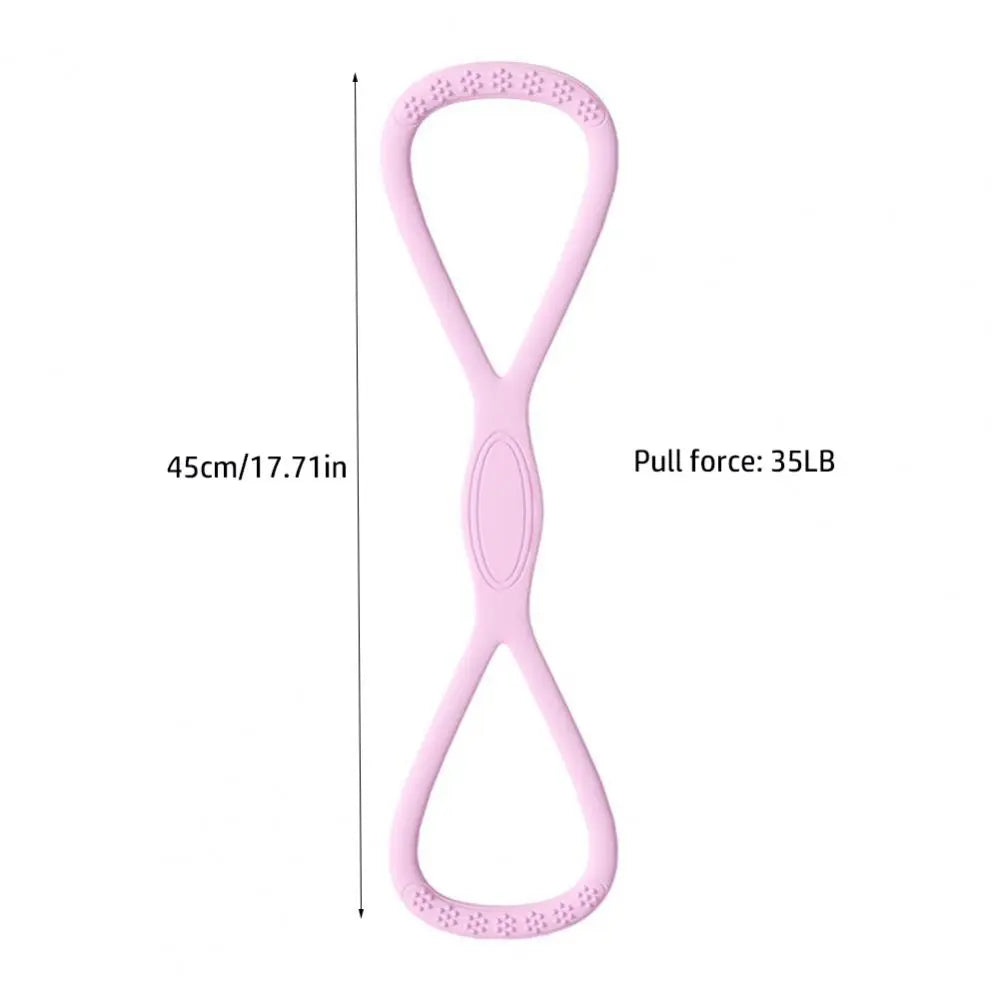 Figure 8 Yoga Resistance Band 35 LB Soft Silicone Exercise Band Quick Rebound Fitness Resistance Band Gym Stretching Pilates