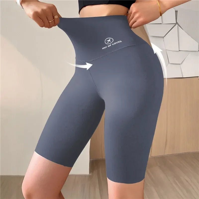 Women Butt Lifting Yoga Shorts Elastic Workout High Waist Tummy Control Ruched Booty Pants Seamless Gym Compression Tights