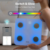 Smart Digital Body Fat Scale with BMI, Muscle Mass, Bluetooth, Color-Changing Display, 400 lb Capacity