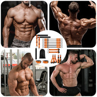 Pilates Workout Equipment with Resistance Bands Portable Weighted Exercise Pilates Bar Exercise Bands Set for Home Bodybuilding