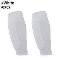 2PCS Soccer Shins Guards Pads, Shin Defender - Calf Compression Sleeve with Honeycomb Pads, Protective Soccer Shins Pads Gear