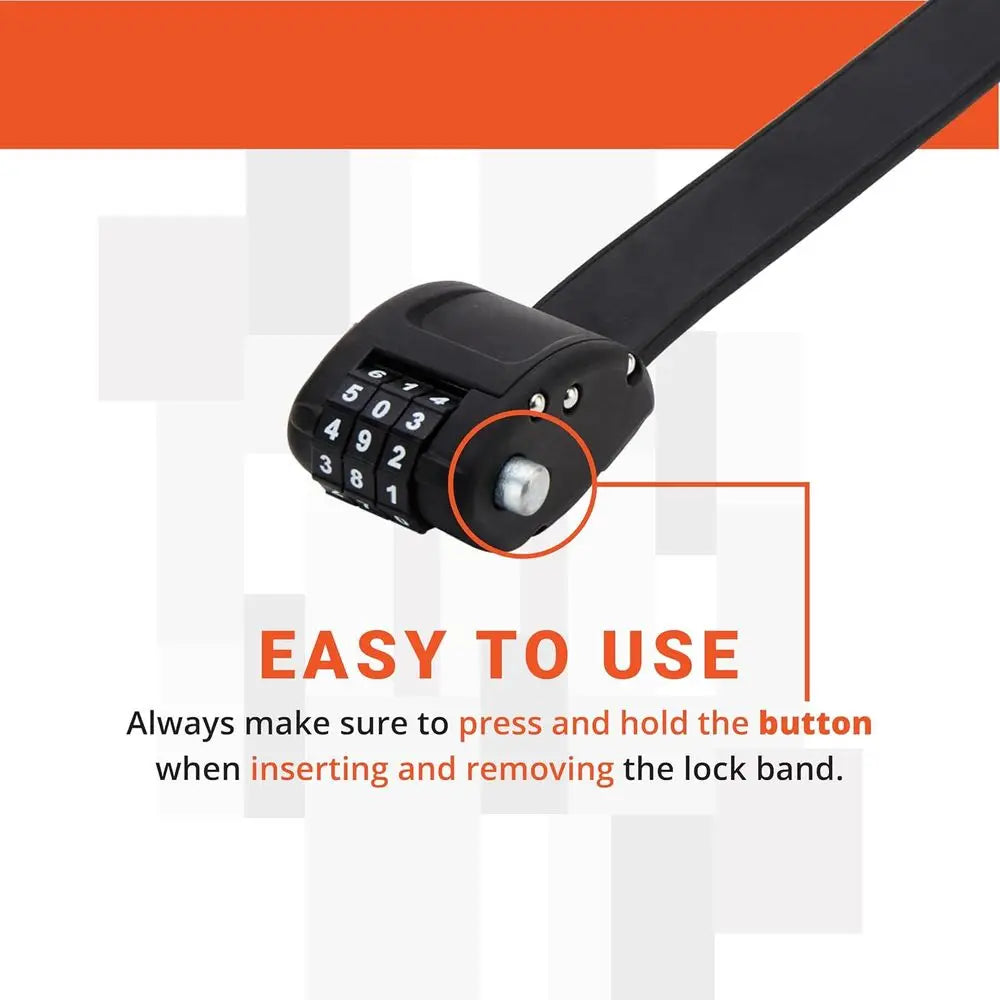 Cinch Lock - Lightweight Anti Theft Compact Combination Bike Lock, Ideal for Quick Stops, Bicycle Accessories, Stealth Black, 30