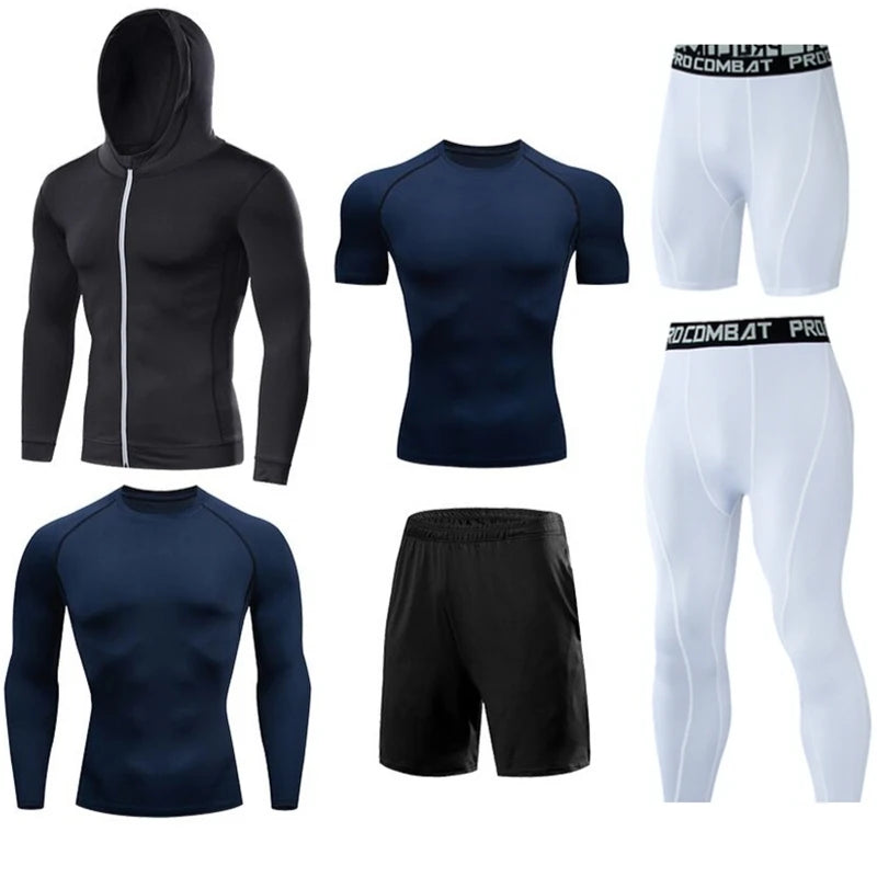 Men's Running Compression Tshirts Quick Dry Soccer Jersey Fitness Tight Sportswear Gym Sport Short Sleeve Shirt Breathable