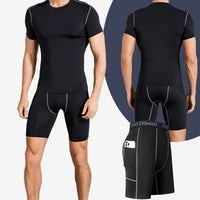 High Performance Men's Compression Short Pants With Pocket Elastic Quick Dry Breathable Stretchy Base Layer For Sports Gym