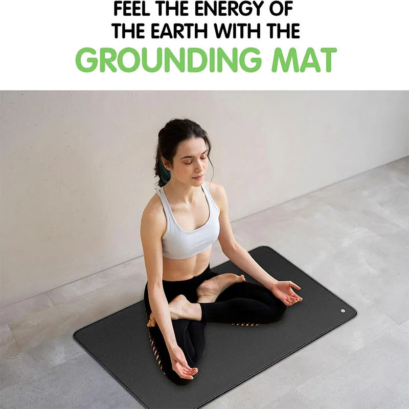 Grounding mat, suitable for home or office use to enhance health, with grounding wire for yoga mats