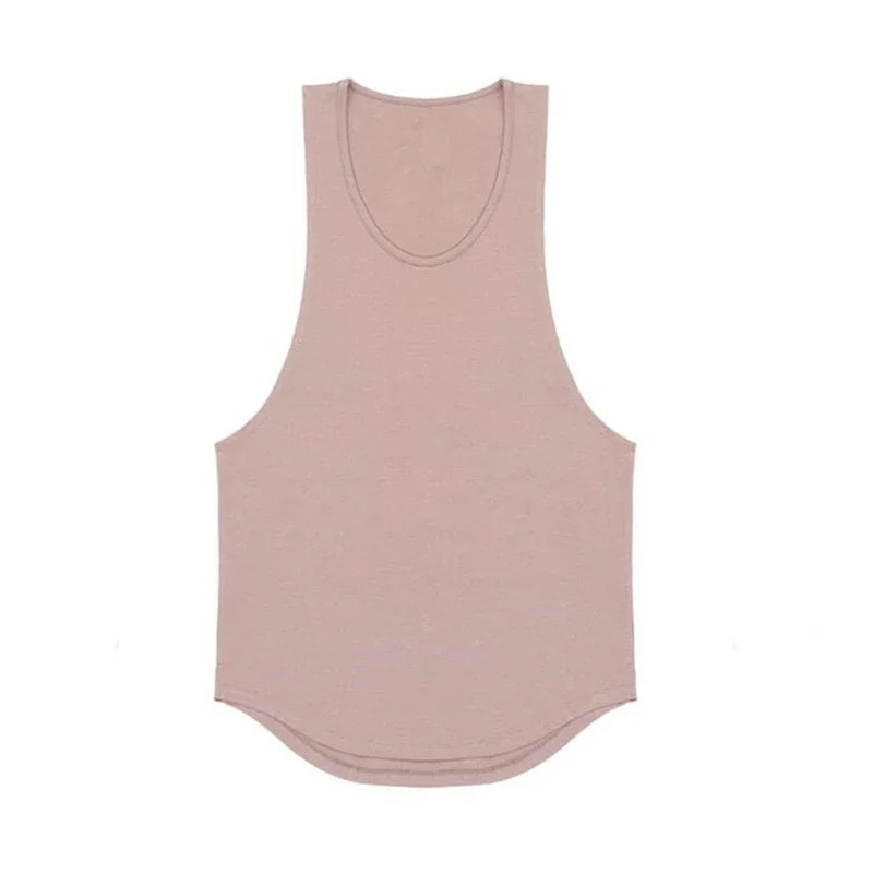 Plain Vests Cotton Breathable Sleeveless T-shirts Gym Fitness Bodybuilding Training Clothing Mens Running Sport Muscle Tank Tops