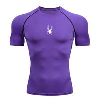 Men Sport T-Shirt Spider Quick Dry Bodybuilding Running Shirt Compression Tops Gym T Shirt Men Fitness Tight Tees Rashgard