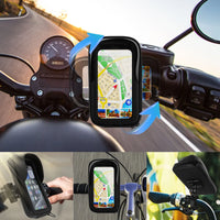 360° Rotatable Bike Phone Holder Bag Waterproof Motorcycle Handlebar Bag Bicycle Pouch Touch Screen Phone Mount Accessories2028