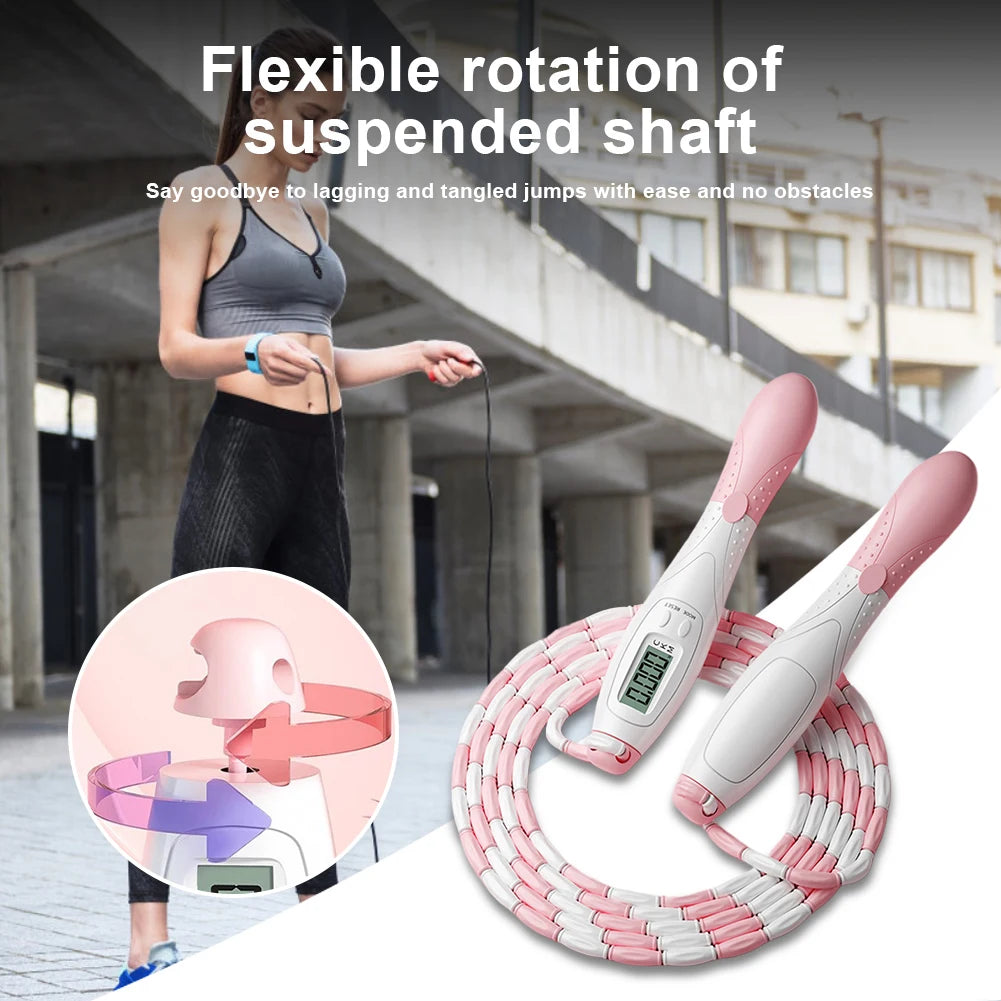 Beaded Jump Rope Jump Rope Adjustable Length Plastic Segmented Jump Rope Soft Beaded Skipping Rope for Indoor Outdoor
