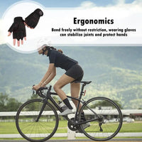 Fingerless Work Gloves Adjustable Wrist Gym Gloves Anti Slip Reinforced Palm Hand Out Mittens For Hunting Cycling Climbing