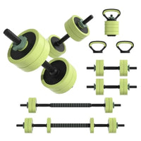 Adjustable Dumbbell Set 22LBS (Total Weight of Plates), 5-in-1 Free Weight Dumbbell Set Used as Dumbbell，Kettlebell,Barbell, Pus