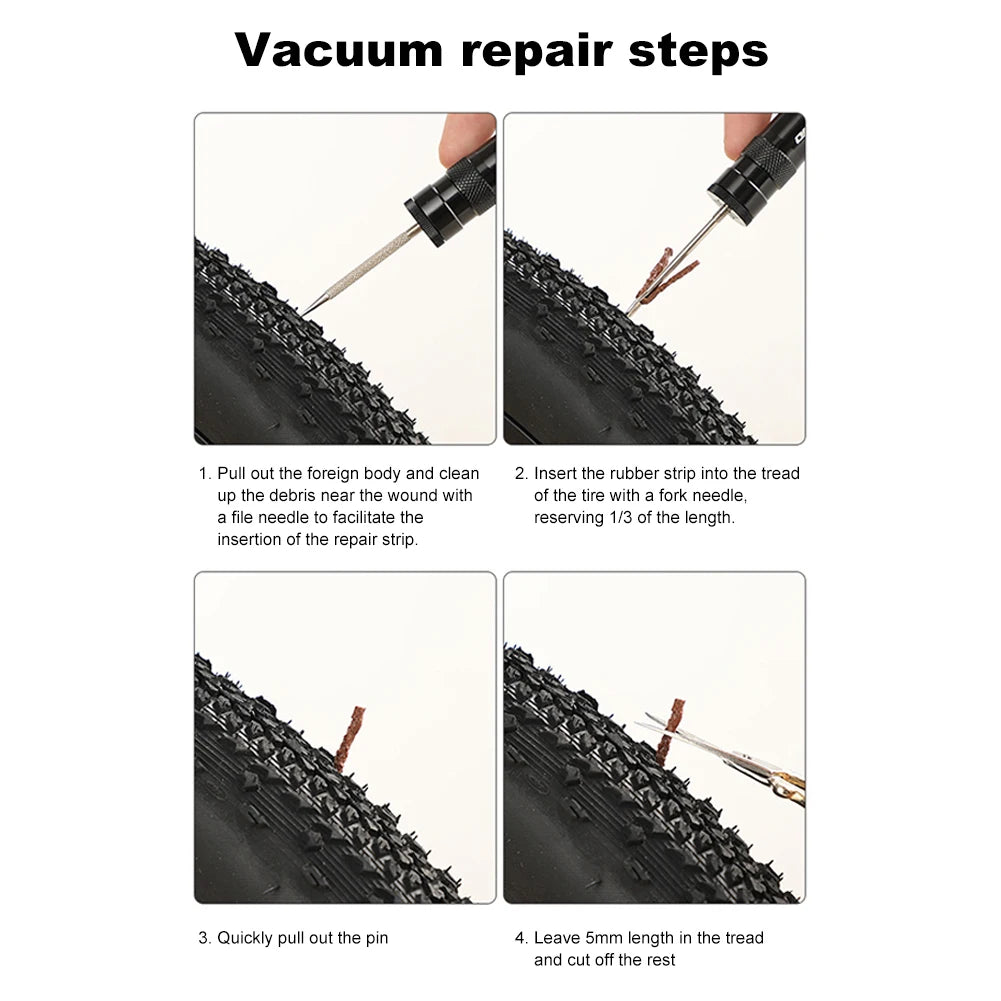 CO2 Bicycle Pump with Tubeless Tire Repair Tool Schrader & Presta Valve Portable Tire Inflator Aluminum Alloy for MTB Road Bike