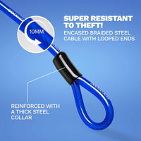 Security Cable Lock Set, 5ft-25ft, Weatherproof Keyless U-Lock with Combination, Anti-Theft for Bikes & Equipment