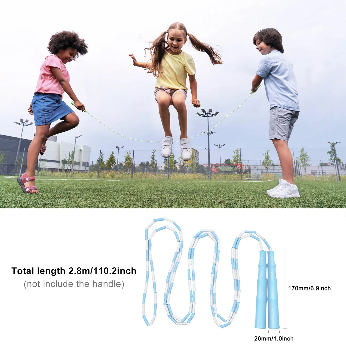 KOOTION Soft Beaded Skipping Rope, Plastic Segmented Jump Rope Indoor And Outdoor Sports Skipping Rope For Fitness Training
