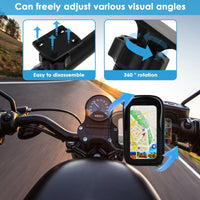 360° Rotatable Bike Phone Holder Bag Waterproof Motorcycle Handlebar Bag Bicycle Pouch Touch Screen Phone Mount Accessories2028