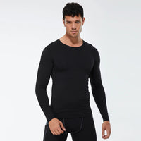 Autumn and winter Keep warm Men Compression Running T-Shirt Fitness Tight Long Sleeve Sport Training Jogging Gym Sportswear