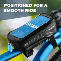 Universal Bike Phone Holder with Waterproof Case - Fits Phones Up to 4' x 7' - Velcro Mount, Full Touchscreen - Black