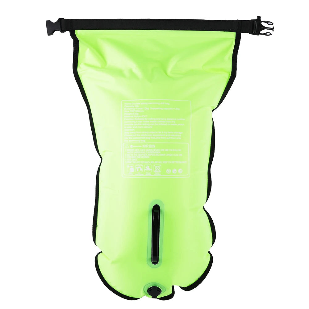 20L Inflatable Open Swimming Buoy Tow Float Dry Bag With Waist Belt For Boating Rafting Swimming Bucket Water Sport Safety Bag