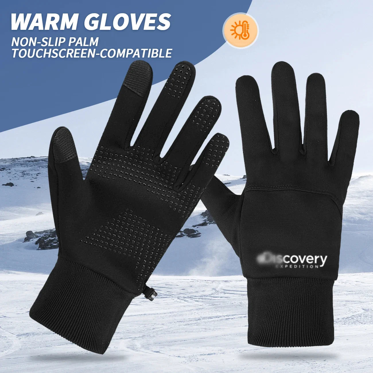 1 Pair Men's Winter Bicycle Gloves Touch Screen Windproof Warm Gloves Waterproof Sports Full Finger Warm Bicycle Outdoor Gloves