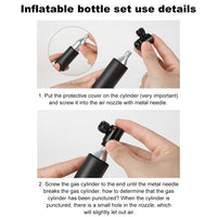 CO2 Bicycle Pump with Tubeless Tire Repair Tool Schrader & Presta Valve Portable Tire Inflator Aluminum Alloy for MTB Road Bike