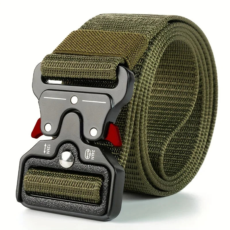 Men's Tactical Belt Heavy-Duty Nylon Belt With Quick-Release Buckle | Adjustable Work Belt For Outdoor Training