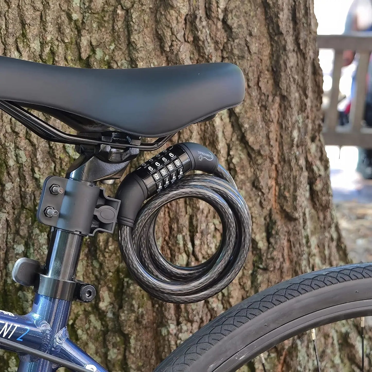 6ft Heavy Duty Bike Cable Locks 2 Pack with Combination & Mounting Bracket - Anti-Theft Black