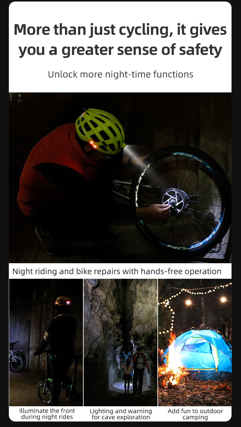 ROCKBROS Cycling Light Helmet USB Charging Electric LED Front Light Helmet Night Cycling Safety Helmet Bicycle Scooter Helmet