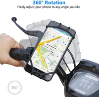 360 Rotation Silicone Bike Phone Holder, Shockproof Universal Bicycle Mount for Handlebar, Easy Install