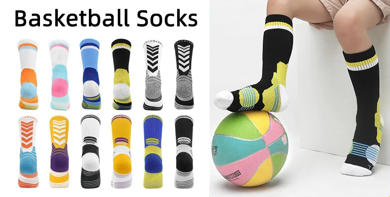 Professional Star Basketball Socks Elite Thick Sports Socks Adults Kids Non-slip Breathable Durable Towel Bottom Sports Socks