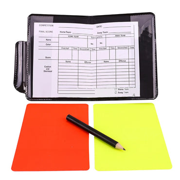 Soccer Referee Kit Referee Flag Soccer Referee Cards with Whistle Notebook and Pencil Sport Training Useful Referee Tool