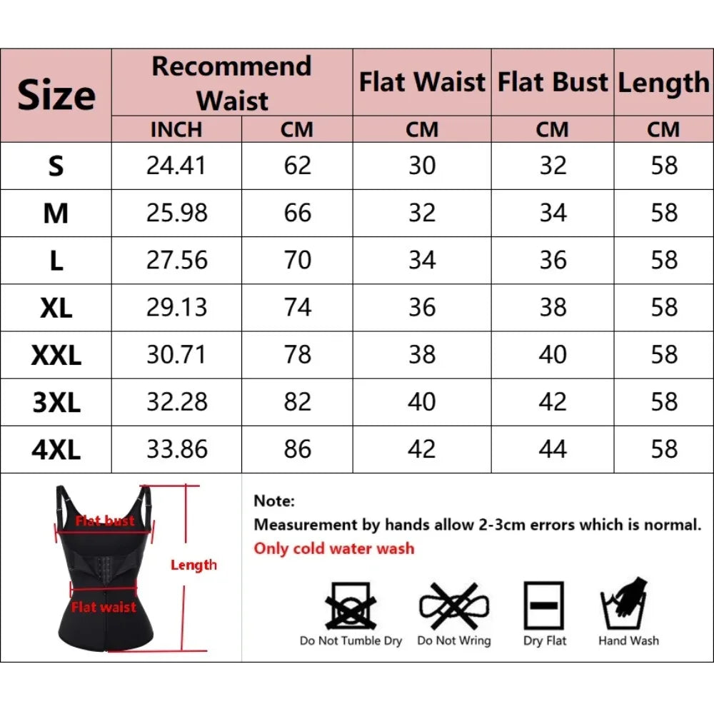 Sweat Waist Trainer Vest Slimming Corset for Weight Loss Body Shaper Sauna Suits Compression Shapewear Belly Girdles Tank Tops