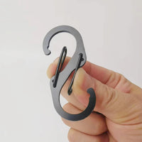 5Pcs S Type Carabiner Mini Keychain Lock  Hook Anti-Theft Outdoor Camping Backpack Buckle Key-Lock Tool Dual Spring Snap Hooks