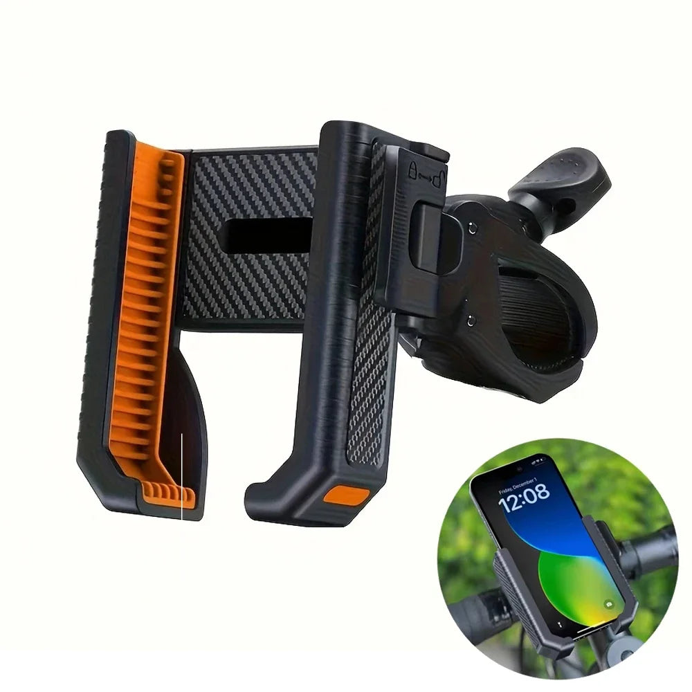 Bike Phone Holder Stand Bicycle Motorcycle Handlebar Mobile Phone Mount Clip GPS Support Shockproof Bracket for 4.5-7.0” Phones