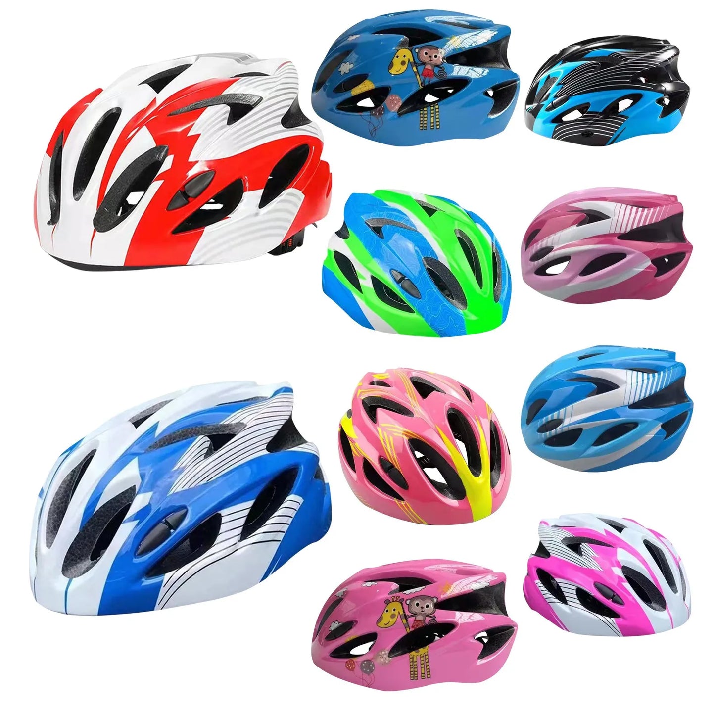 Bicycle Sport Protective Gear Set Breathable Kids Skateboard Scooter Helmet Set 48-55cm for Skateboard/Bike/Skating/Cycling