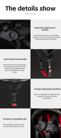 ROCKBROS Cycling Helmet Lightweight Integrated Helmet Head Protection Safety Helmet With Goggles Men Women MTB Road Bike Helmet