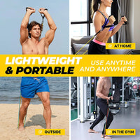 11 Pieces Yoga Resistance Bands Set Power Rubber Elastic Tube Expander Home Gym Fitness Workout Exerciser Pull Up Strength Ropes