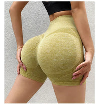 Women Butt Lifting Yoga Shorts Elastic Workout High Waist Tummy Control Ruched Booty Pants Seamless Gym Compression Tights