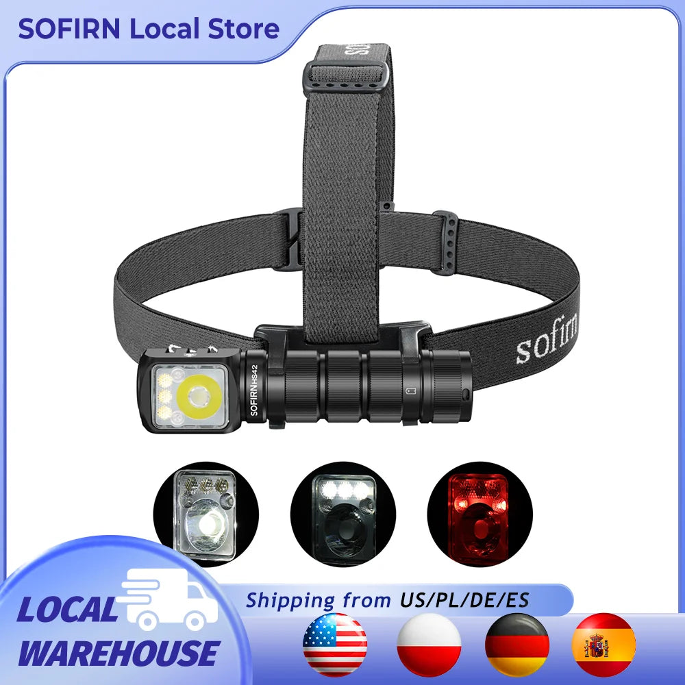 SOFIRN HS42 Headlamp 2100lm 18650 EDC USB C Rechargeable with Power Bank Flashlight SST40 LED Torch with Magnetic for Camping