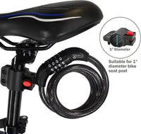 6ft Heavy Duty Bike Cable Locks 2 Pack with Combination & Mounting Bracket - Anti-Theft Black