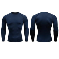 Autumn and winter Keep warm Men Compression Running T-Shirt Fitness Tight Long Sleeve Sport Training Jogging Gym Sportswear