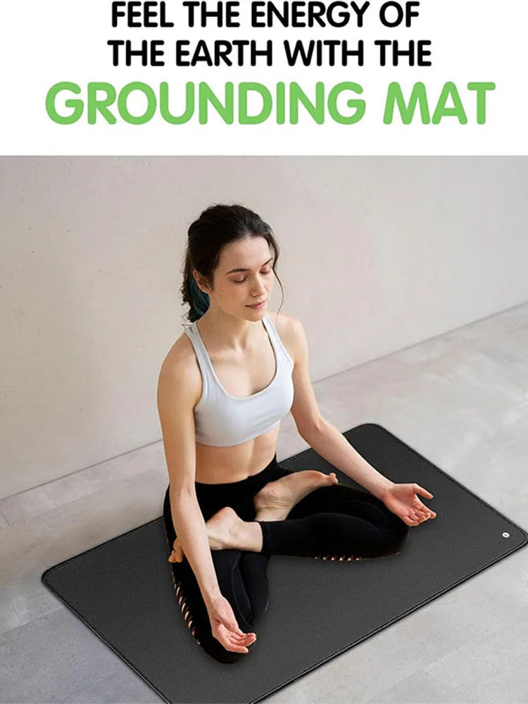 Grounding mat, suitable for home or office use to enhance health, with grounding wire for yoga mats