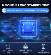 Fingerprint Cable Lock, 4.9FT Heavy Duty Anti-Theft Smart Bike Lock, Keyless Biometric Bluetooth App Lock for Bicycle Scooter