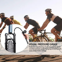 Bike Air Fork Pump 300psi High-Pressure MTB Bike Rear Air Pump Universal Bicycle Pump With Gauge And Air Bleed Button Mountain