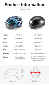 ROCKBROS Bike Helmet EPS Integrally-molded Breathable Lightweight Cycling Safety Helmet Men Women MTB Road Bicycle Helmet