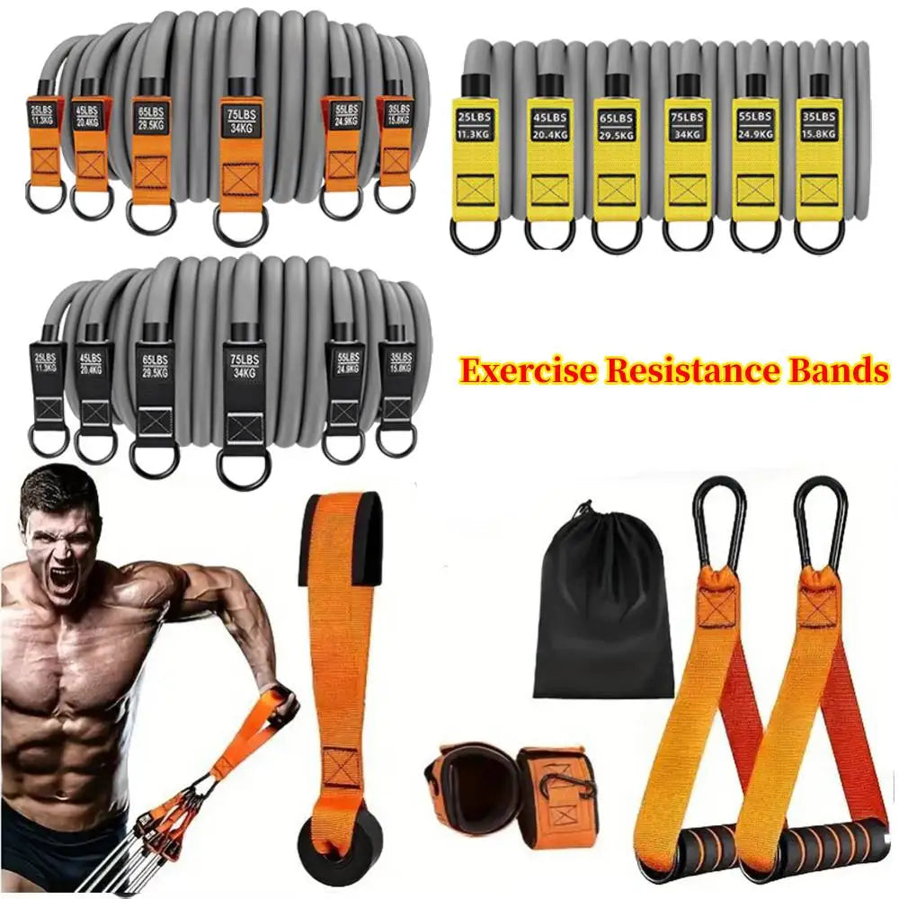 Resistance Bands Exercise Bands Heavy Duty Fitness Bands Set with Handles Workout Bands Weight Bands for Yoga Home Workouts