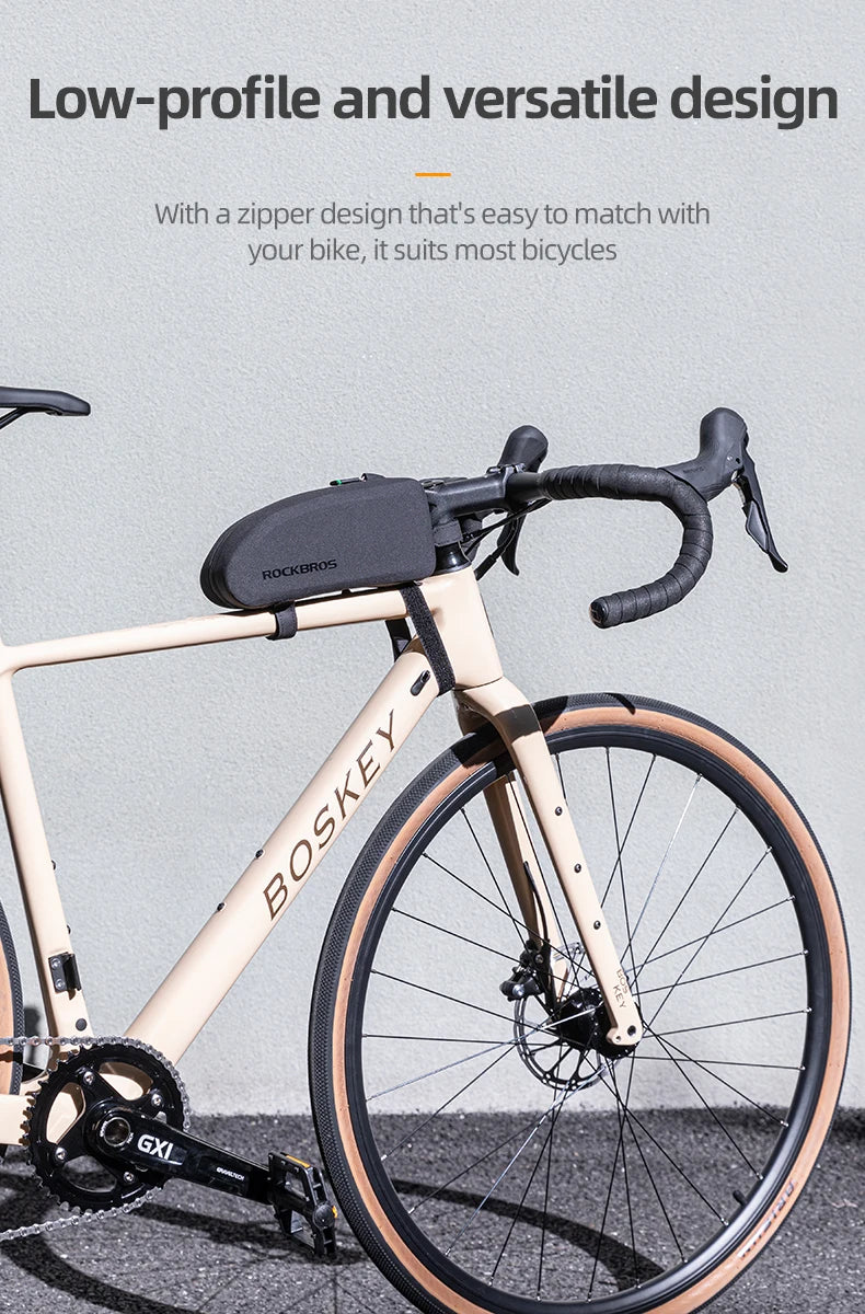 ROCKBROS Bicycle Bag Bike Frame Top Tube Bag Large Capacity Storage Waterproof Hard Shell Bicycle Bag MTB Road Bike Accessories