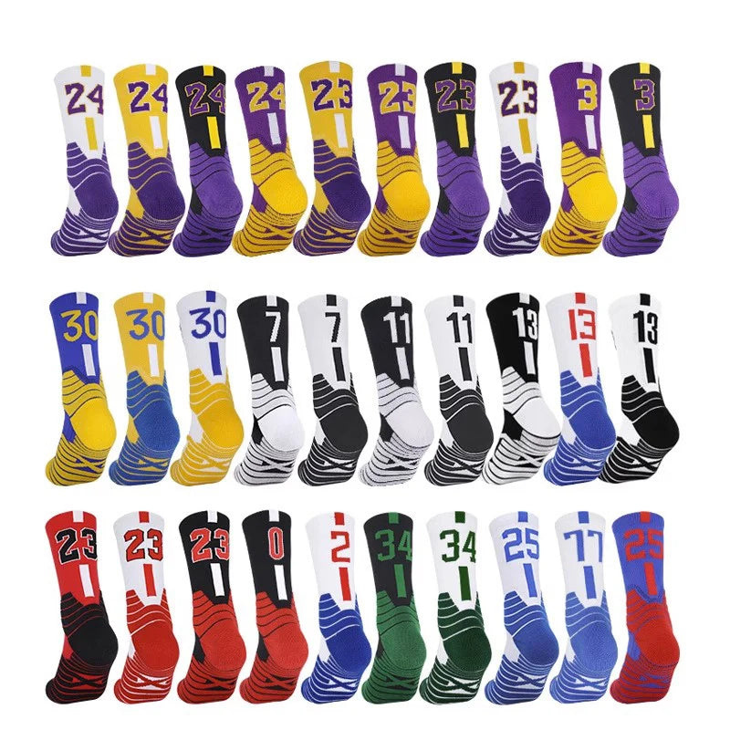 Professional Star Basketball Socks Elite Thick Sports Socks Adults Kids Non-slip Breathable Durable Towel Bottom Sports Socks