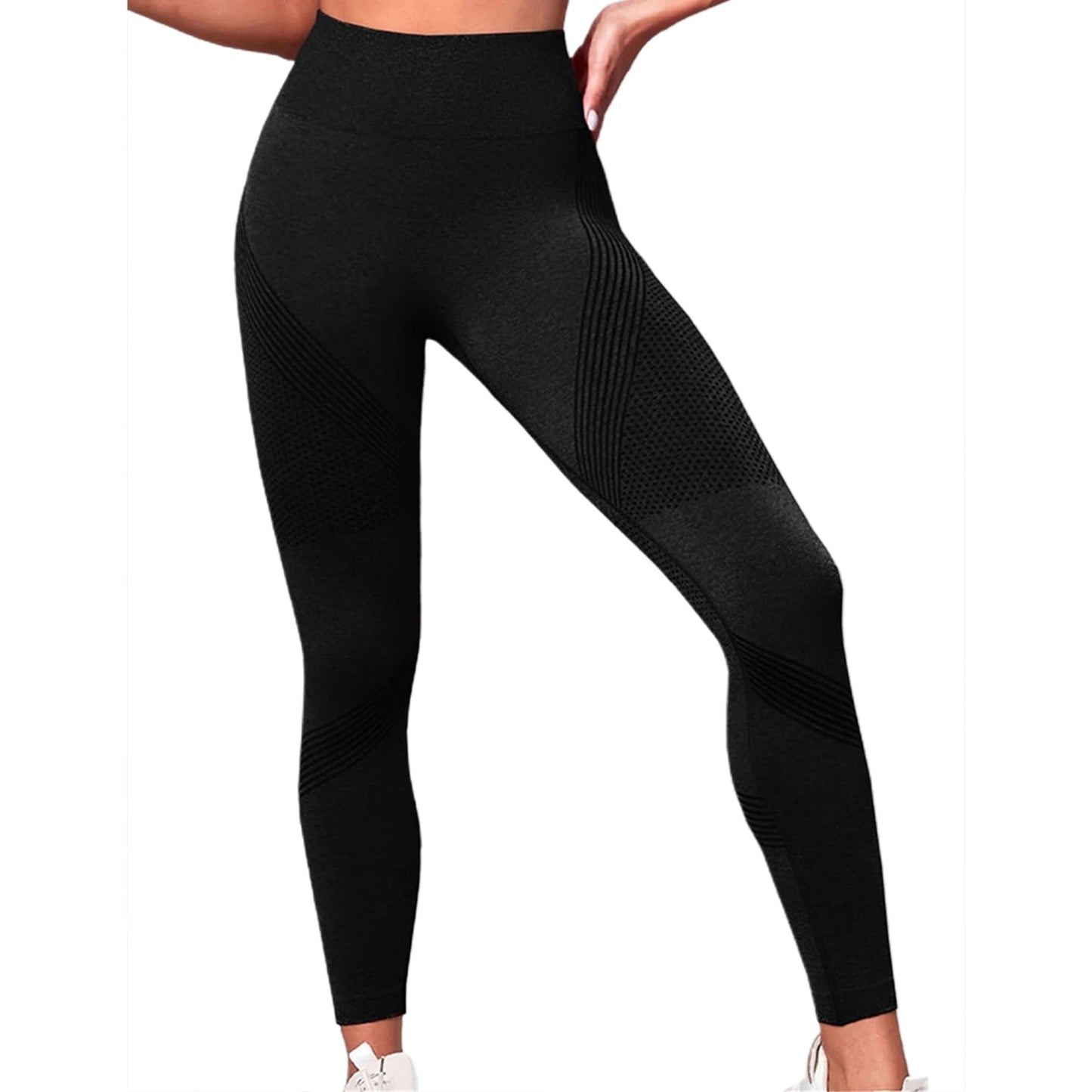High Waist Compression Leggings with Butt Lift Technology for Women - Tummy Control Yoga Pants with Stretchy Contour Design